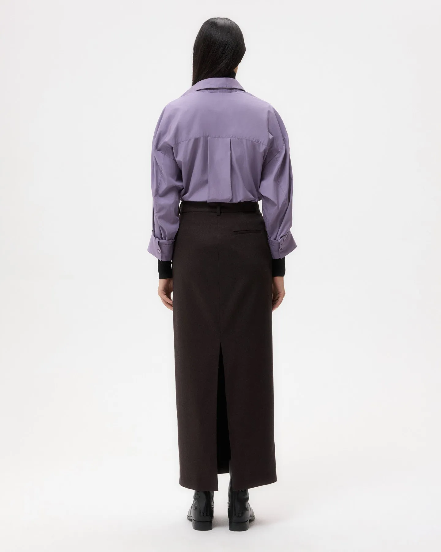 Slit Skirt in Wool Cashmere Flannel sold by TWP CLOTHING product image thumbnail 5