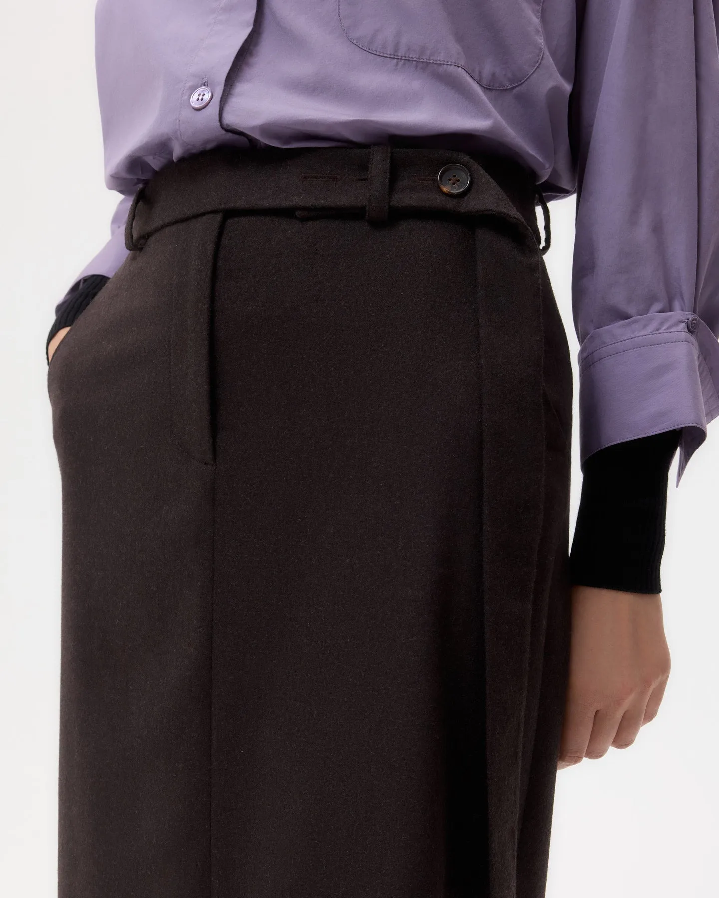 Slit Skirt in Wool Cashmere Flannel sold by TWP CLOTHING product image thumbnail 2