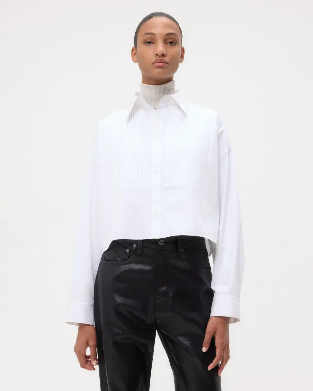 Soon To Be Ex Shirt With Bib in Super Compact Poplin sold by TWP CLOTHING