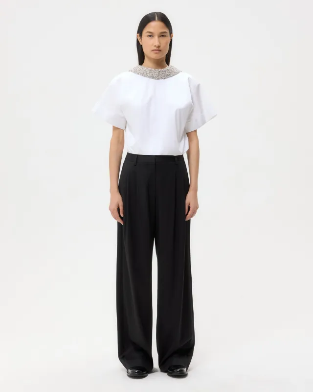 Forever and Always Reversible Shirt With Crystal Collar in Super Compact Poplin sold by TWP CLOTHING