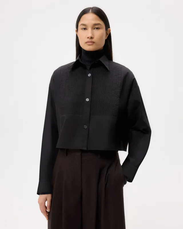 Soon To Be Ex Shirt With Bib in Super Compact Poplin sold by TWP CLOTHING