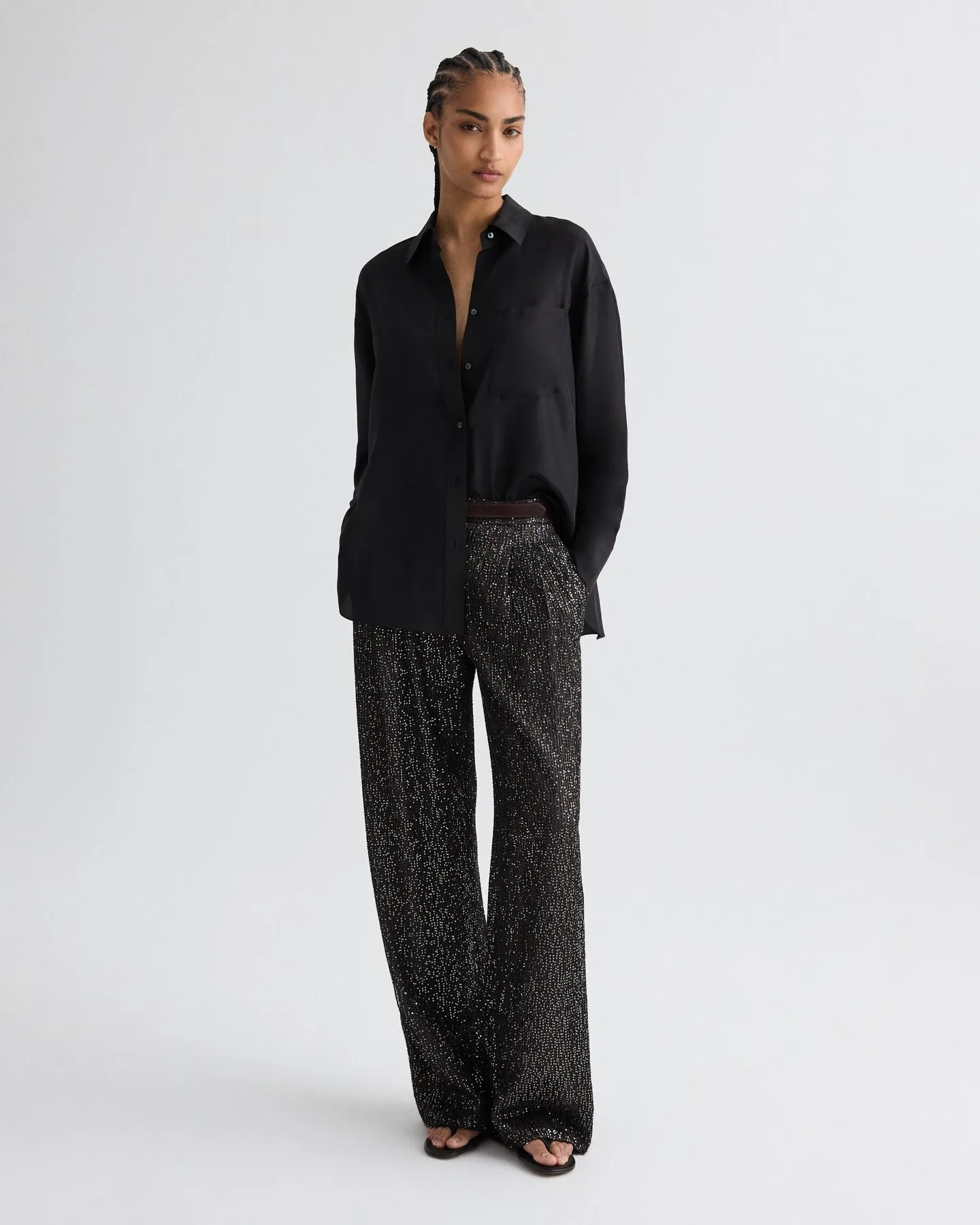 Sulli Pant in Mini Sequin Netting sold by TWP CLOTHING