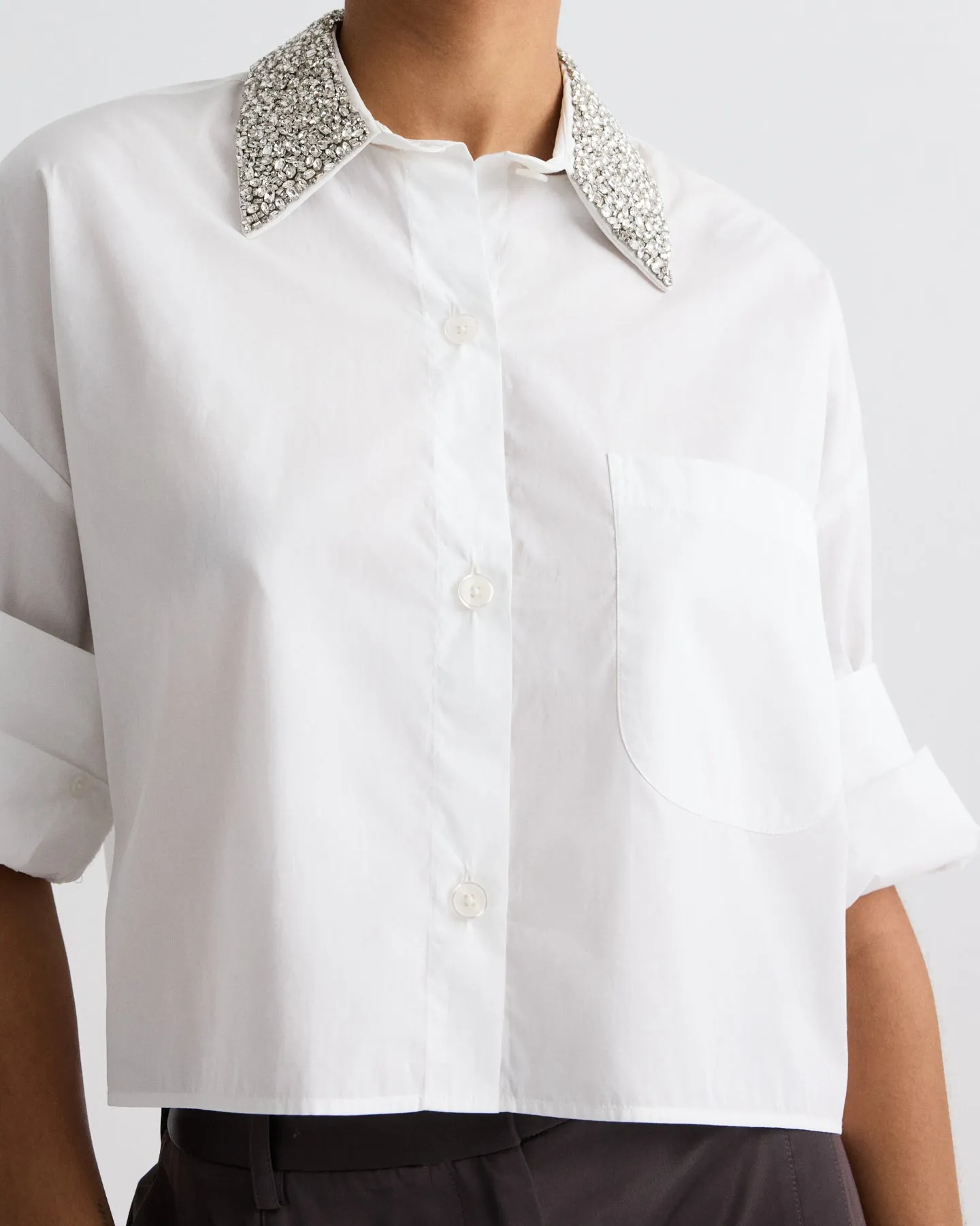 Next Ex Shirt with Crystal Collar in Super Compact Poplin sold by TWP CLOTHING product image thumbnail 2