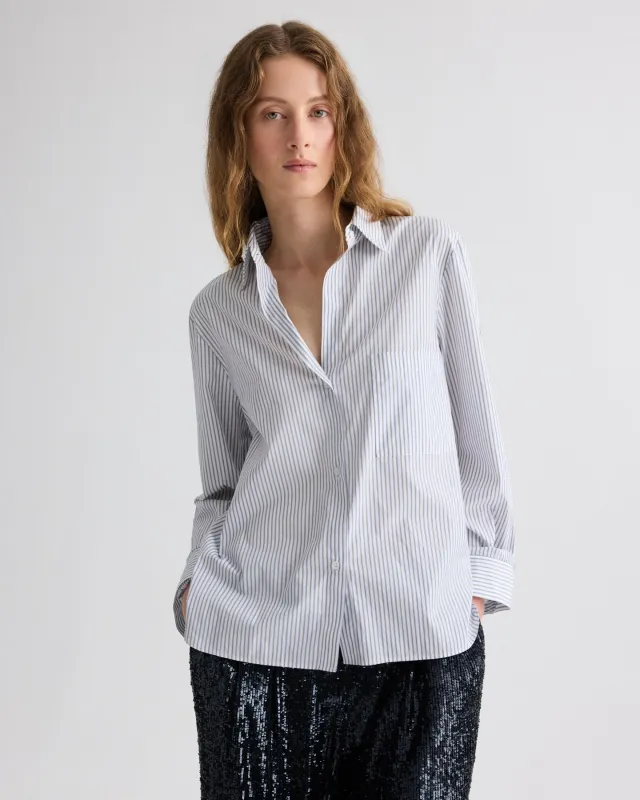 Next Morning Shirt in Micro Hairline Stripe sold by TWP CLOTHING