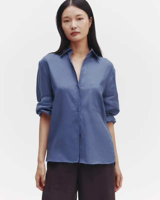 The Next Morning Shirt in Delave Linen sold by TWP CLOTHING