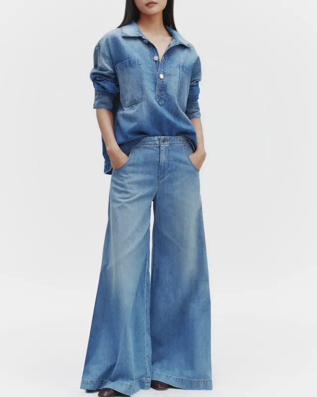 Lulu Jean in Vintage Wash Denim sold by TWP CLOTHING