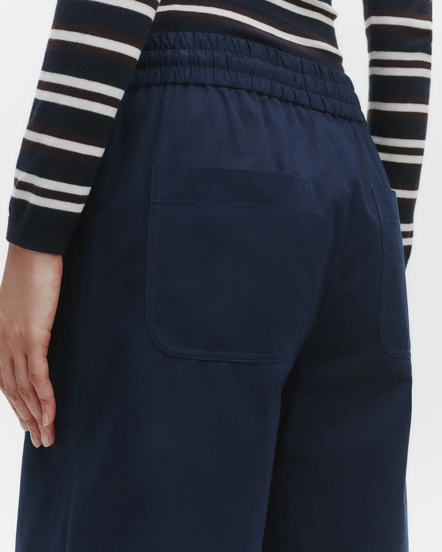 Cropped Main Street Pant with Side Pleat in Cotton Poplin sold by TWP CLOTHING product image thumbnail 5