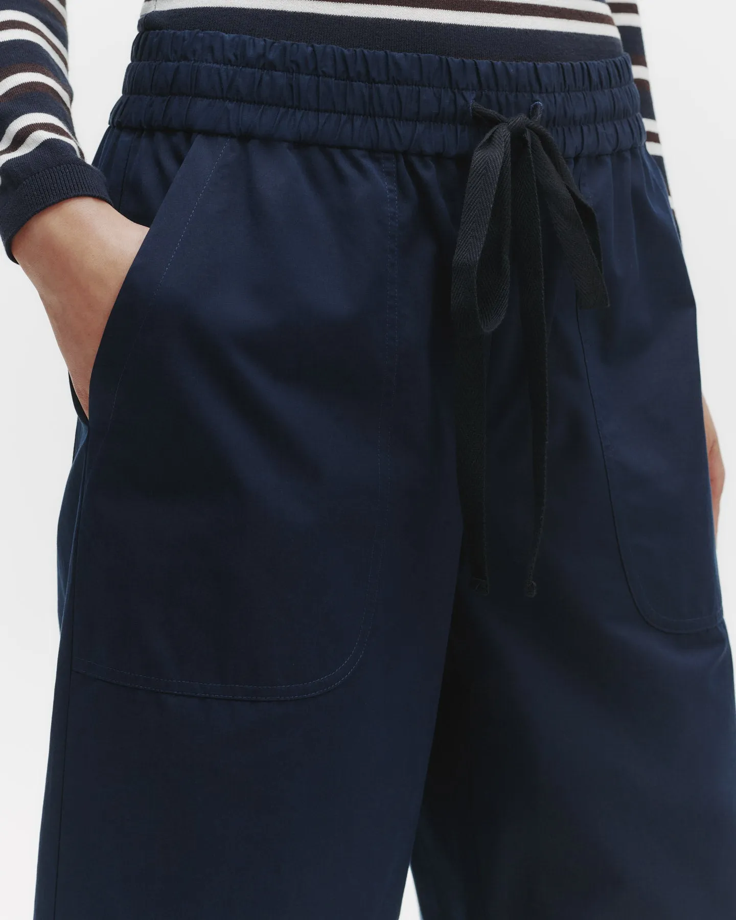 Cropped Main Street Pant with Side Pleat in Cotton Poplin sold by TWP CLOTHING product image thumbnail 3