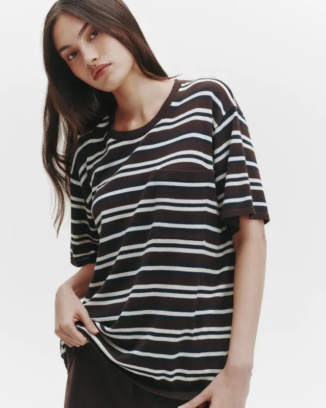 Striped Big Boy Tee in Cotton Silk sold by TWP CLOTHING