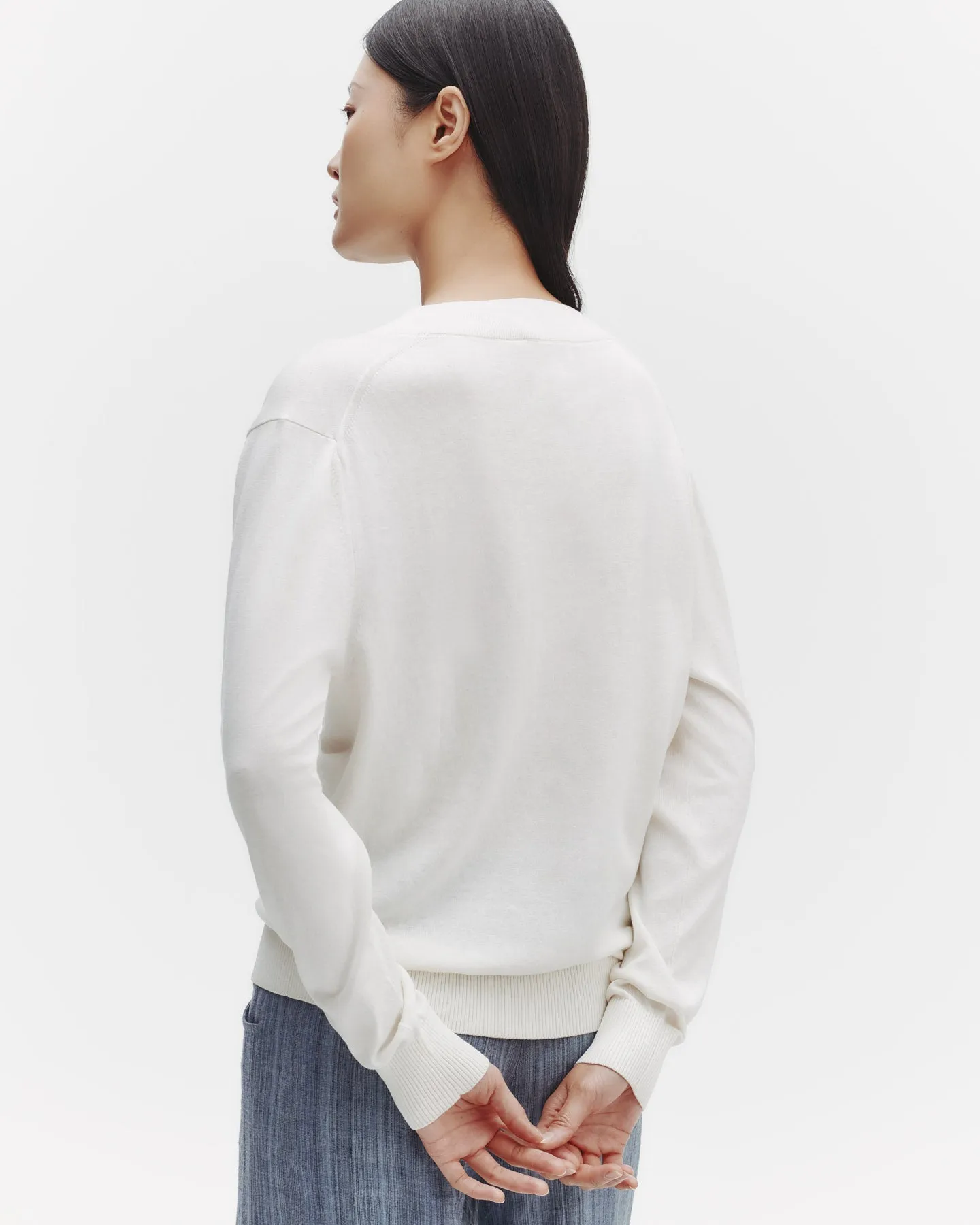 Perfect Deep V Sweater in Cotton Viscose sold by TWP CLOTHING product image thumbnail 3