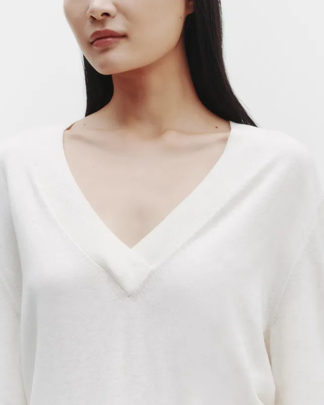 Perfect Deep V Sweater in Cotton Viscose sold by TWP CLOTHING