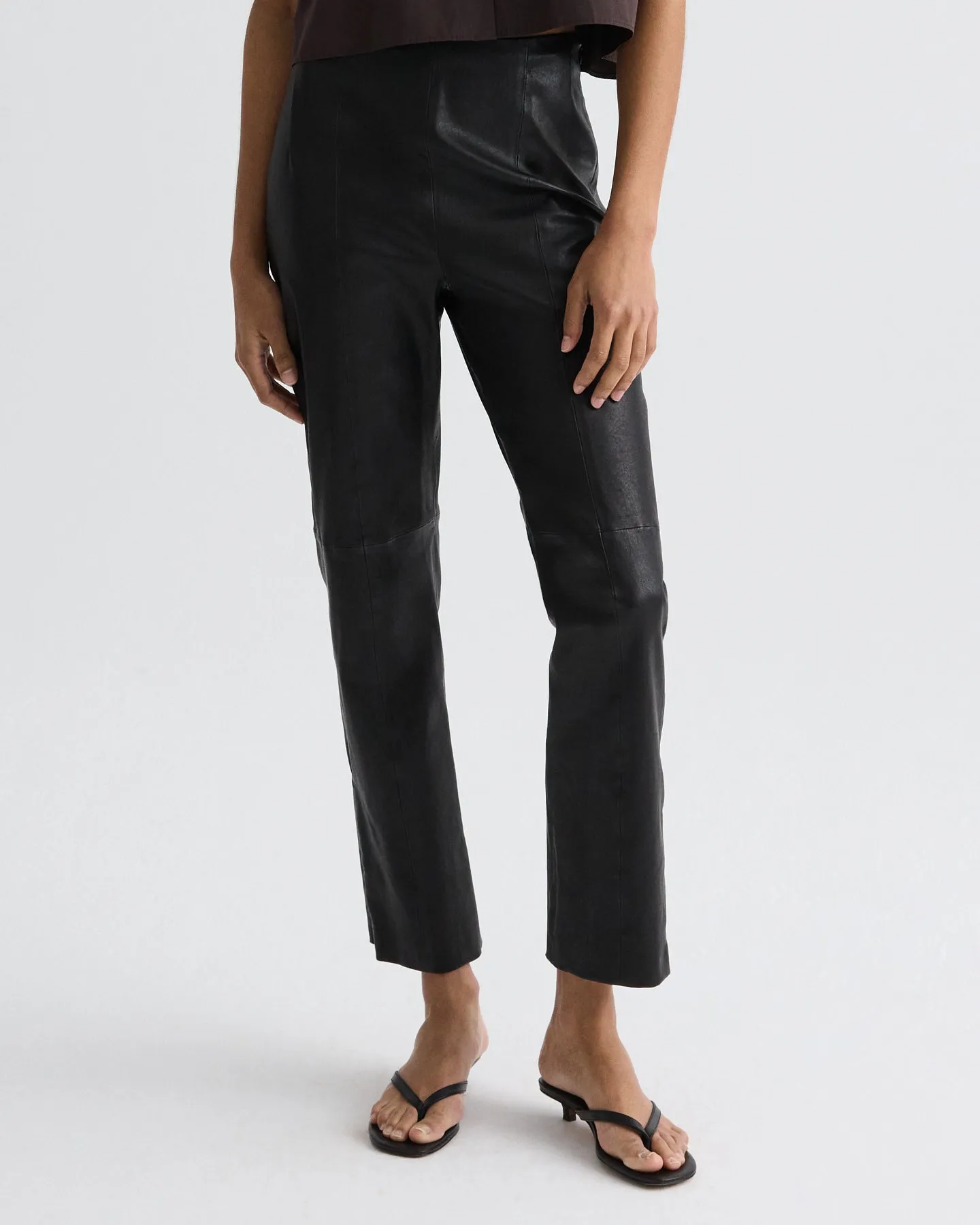 Logan Pant in Stretch Leather sold by TWP CLOTHING