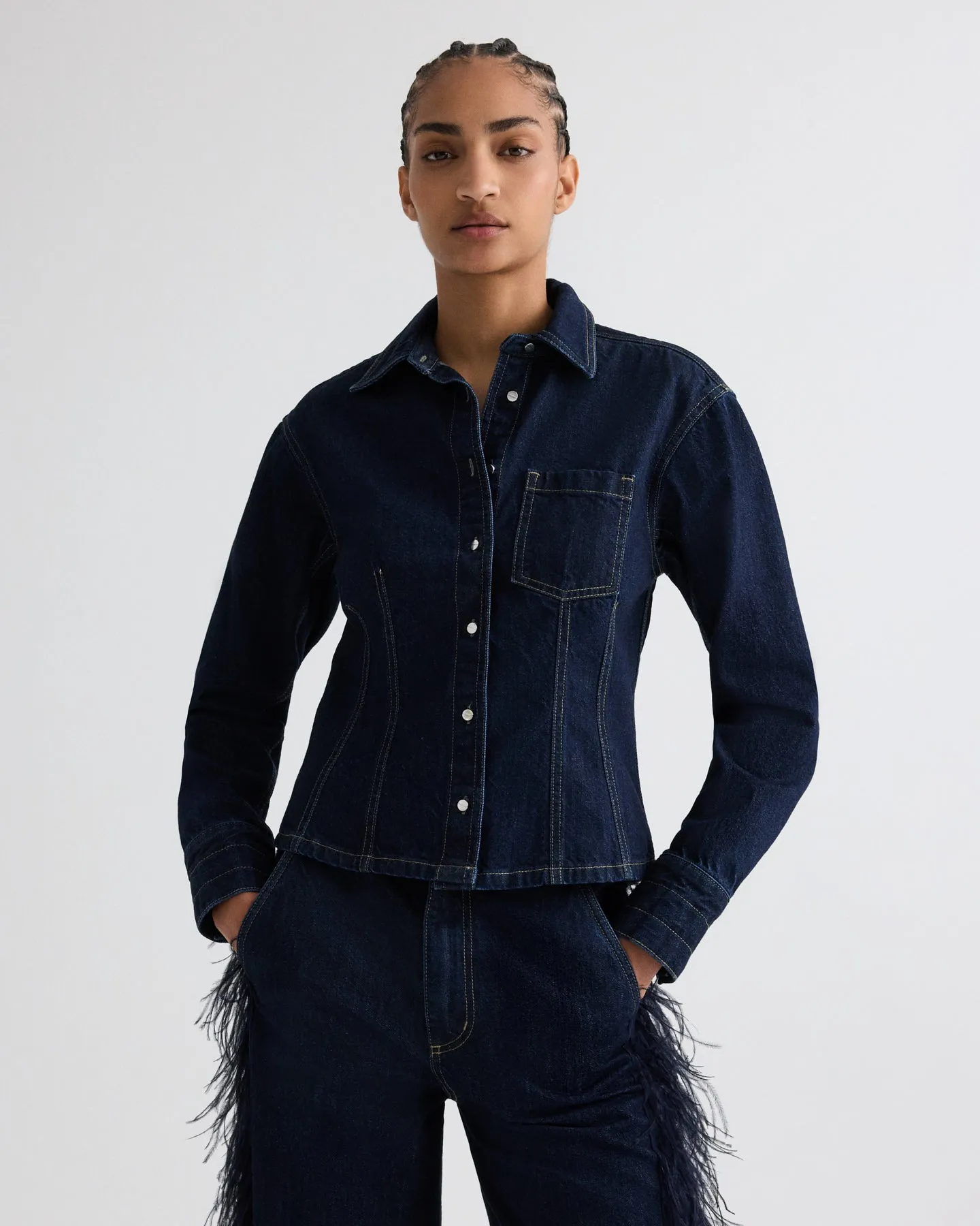 Franny Top in Denim sold by TWP CLOTHING product image thumbnail 2