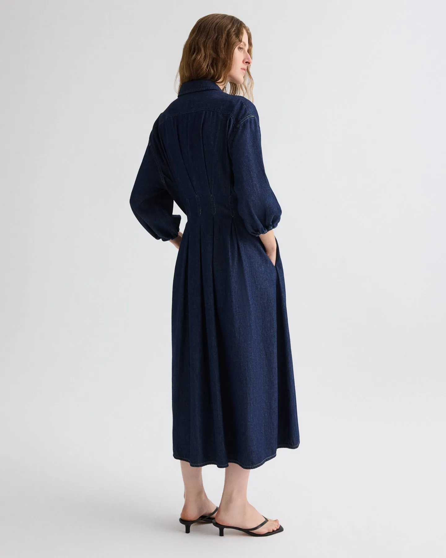 Mason Dress in Denim Shirting sold by TWP CLOTHING product image thumbnail 5