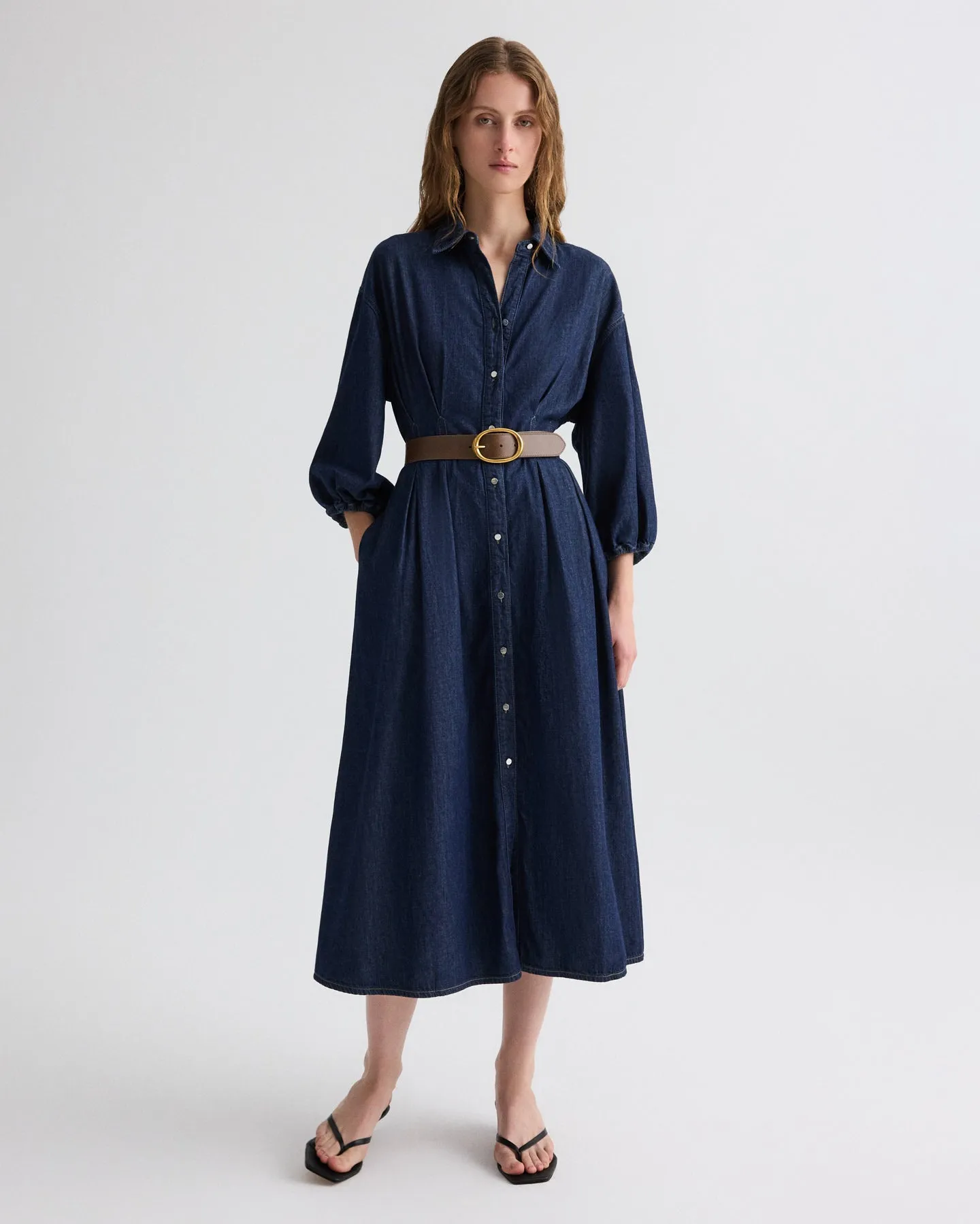 Mason Dress in Denim Shirting sold by TWP CLOTHING product image thumbnail 3
