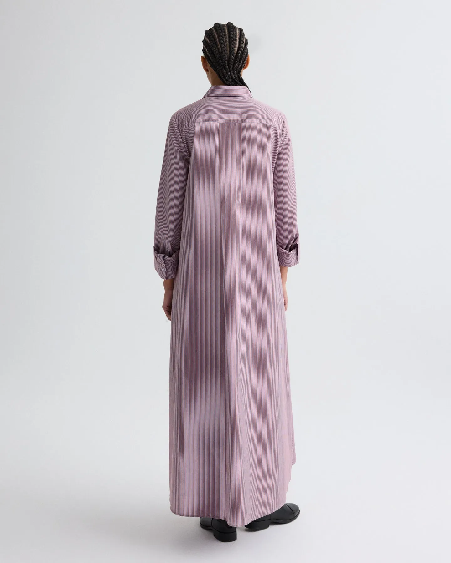 Jenny's Gown in Framed Micro Striped Shirting sold by TWP CLOTHING product image thumbnail 5