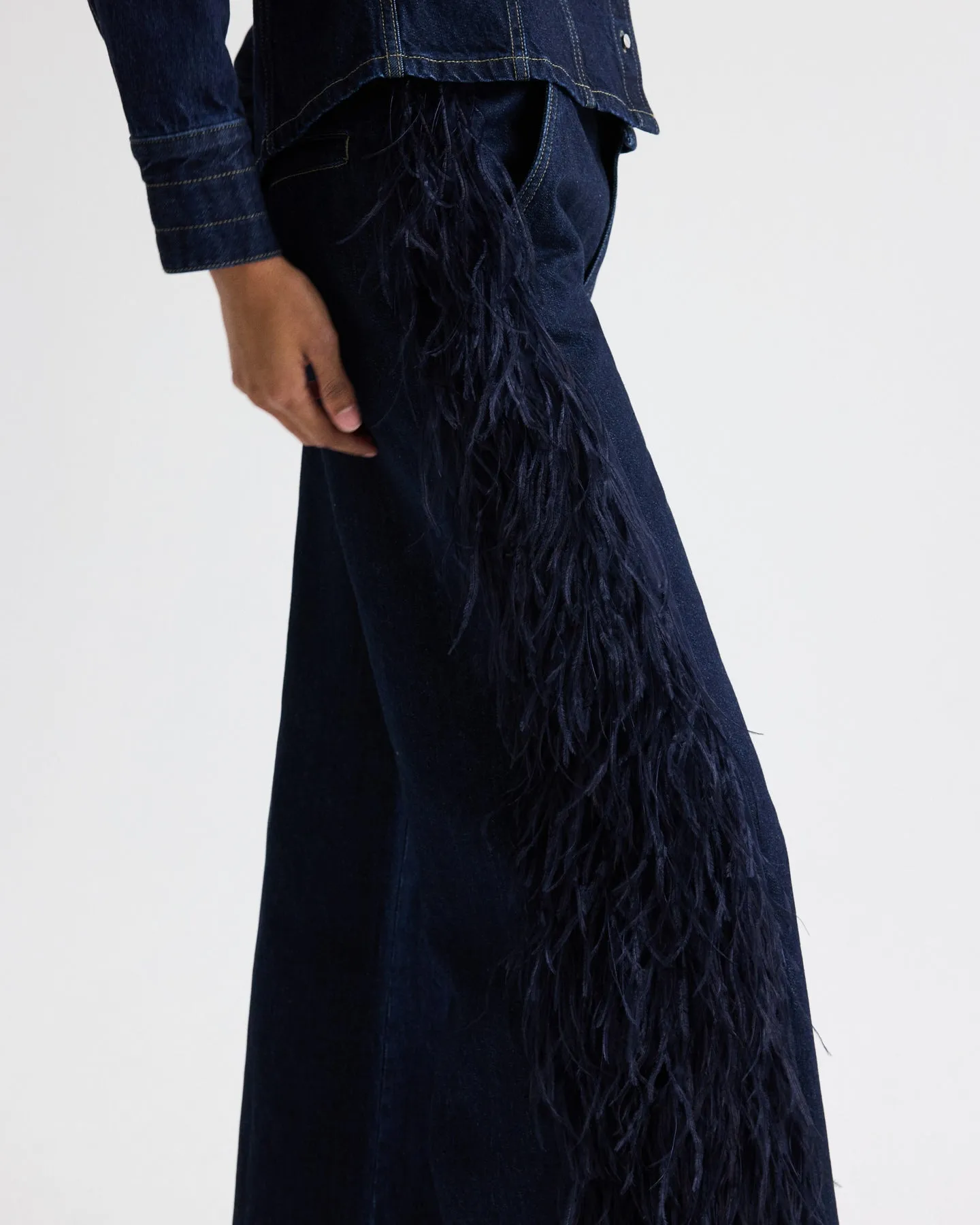 Mott St. Jean with Feathers in Heavy Denim sold by TWP CLOTHING product image thumbnail 4