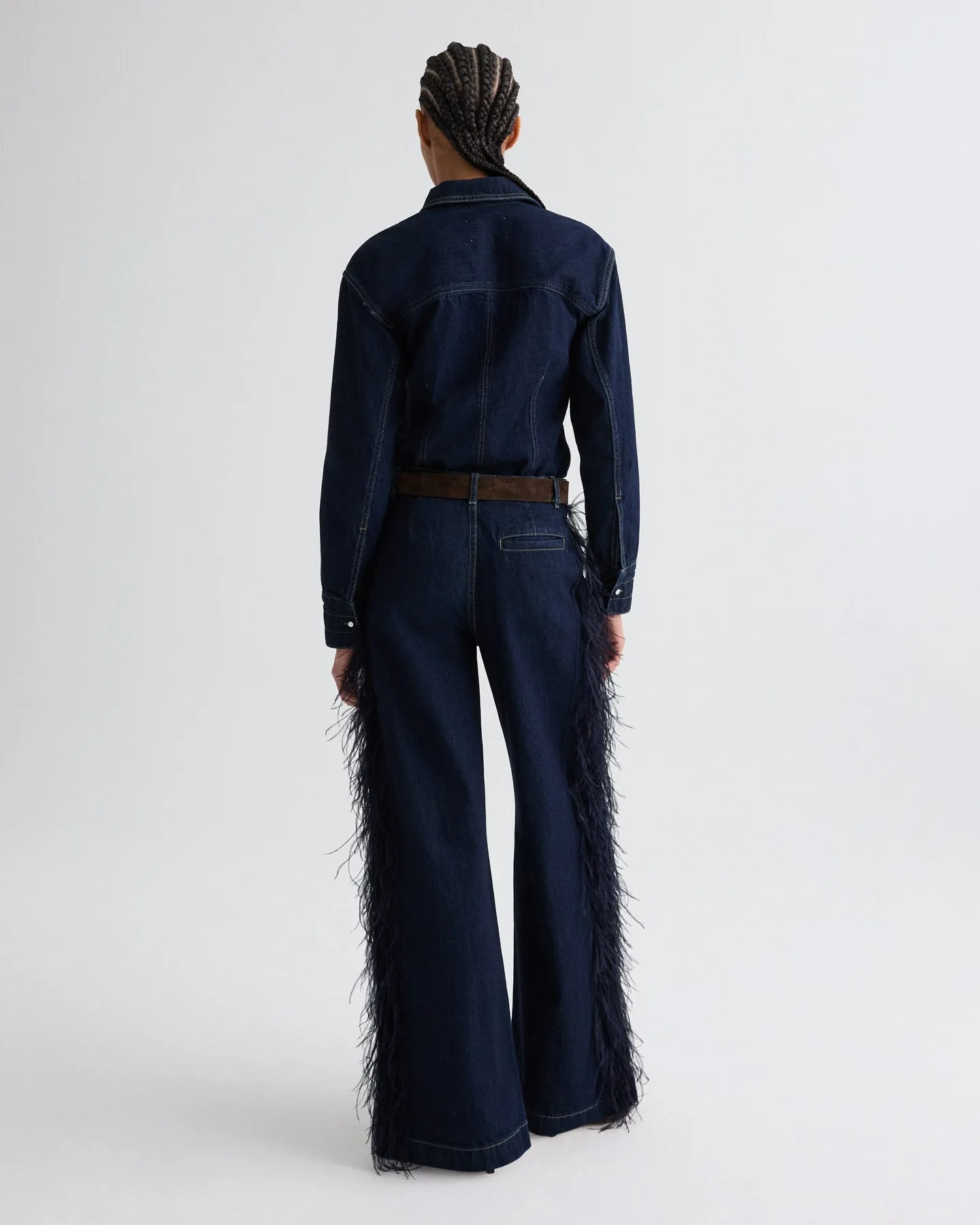 Mott St. Jean with Feathers in Heavy Denim sold by TWP CLOTHING product image thumbnail 5