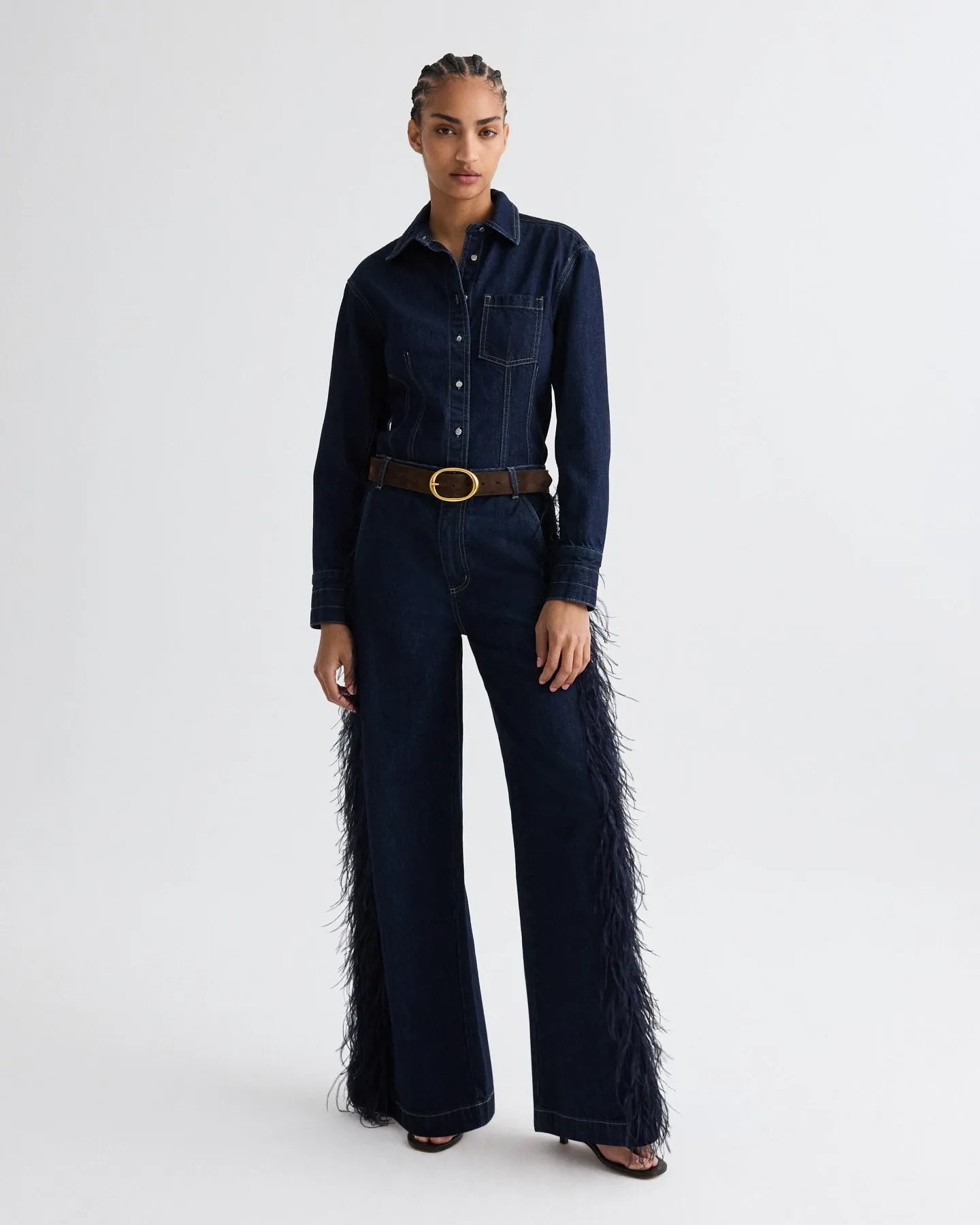 Mott St. Jean with Feathers in Heavy Denim sold by TWP CLOTHING product image thumbnail 2