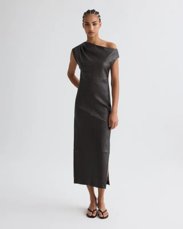 Marlowe Dress in Stretch Leather sold by TWP CLOTHING