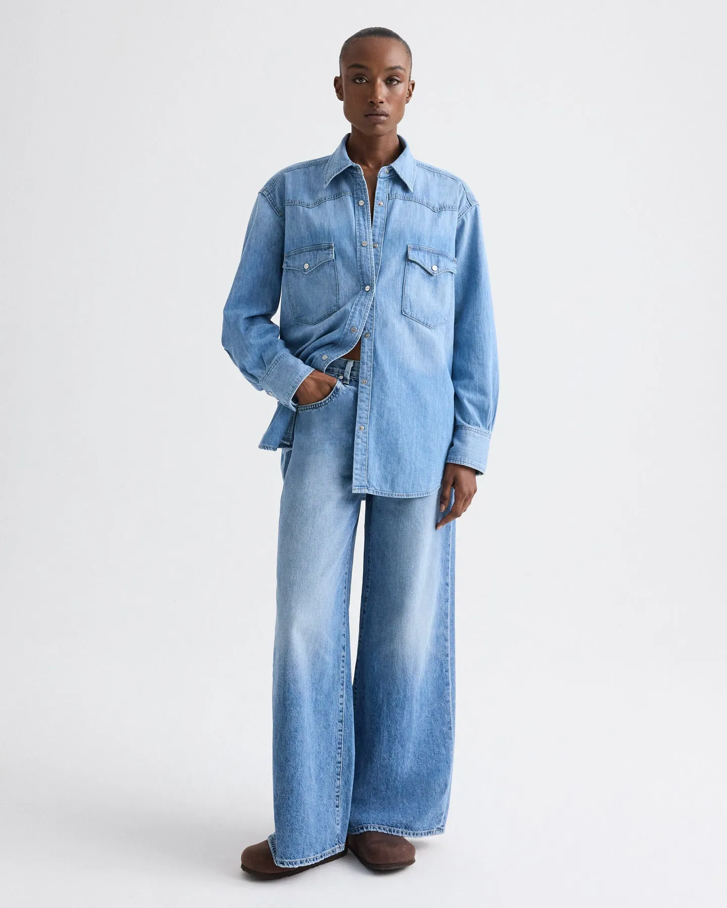 OG Supersized Ranchers Shirt in Denim Shirting sold by TWP CLOTHING product image thumbnail 3