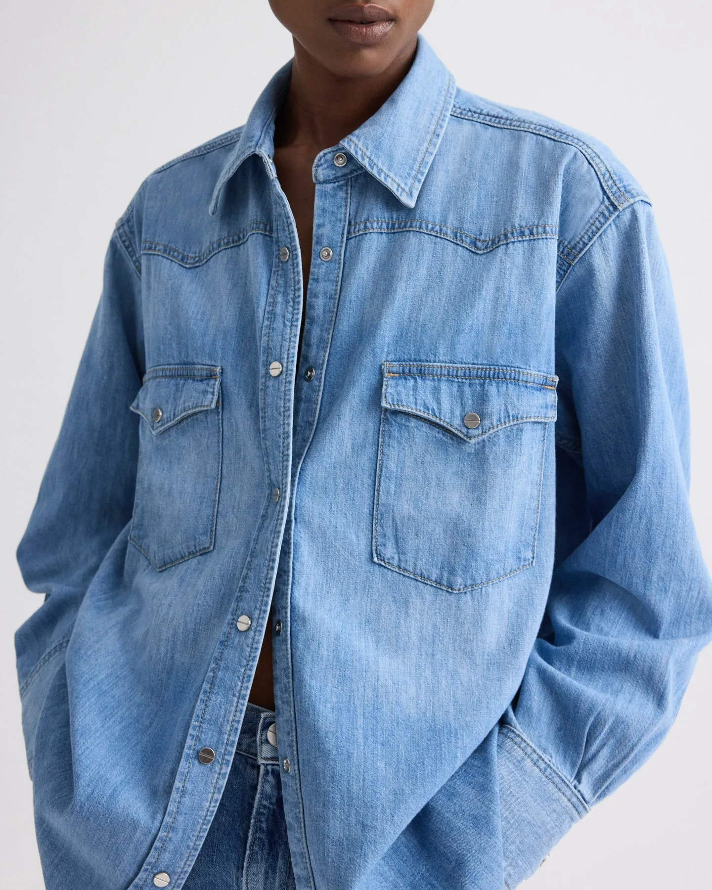 OG Supersized Ranchers Shirt in Denim Shirting sold by TWP CLOTHING product image thumbnail 2