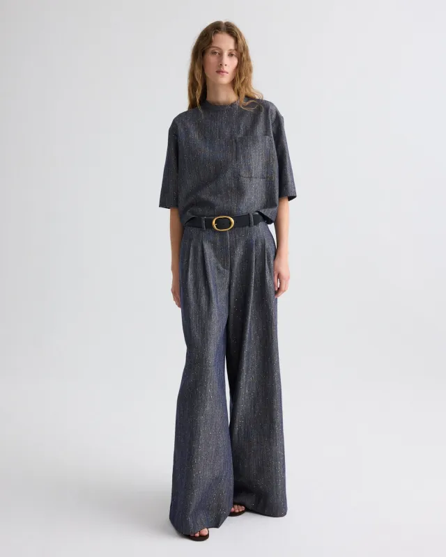 Avery Pant in Sequined Denim sold by TWP CLOTHING