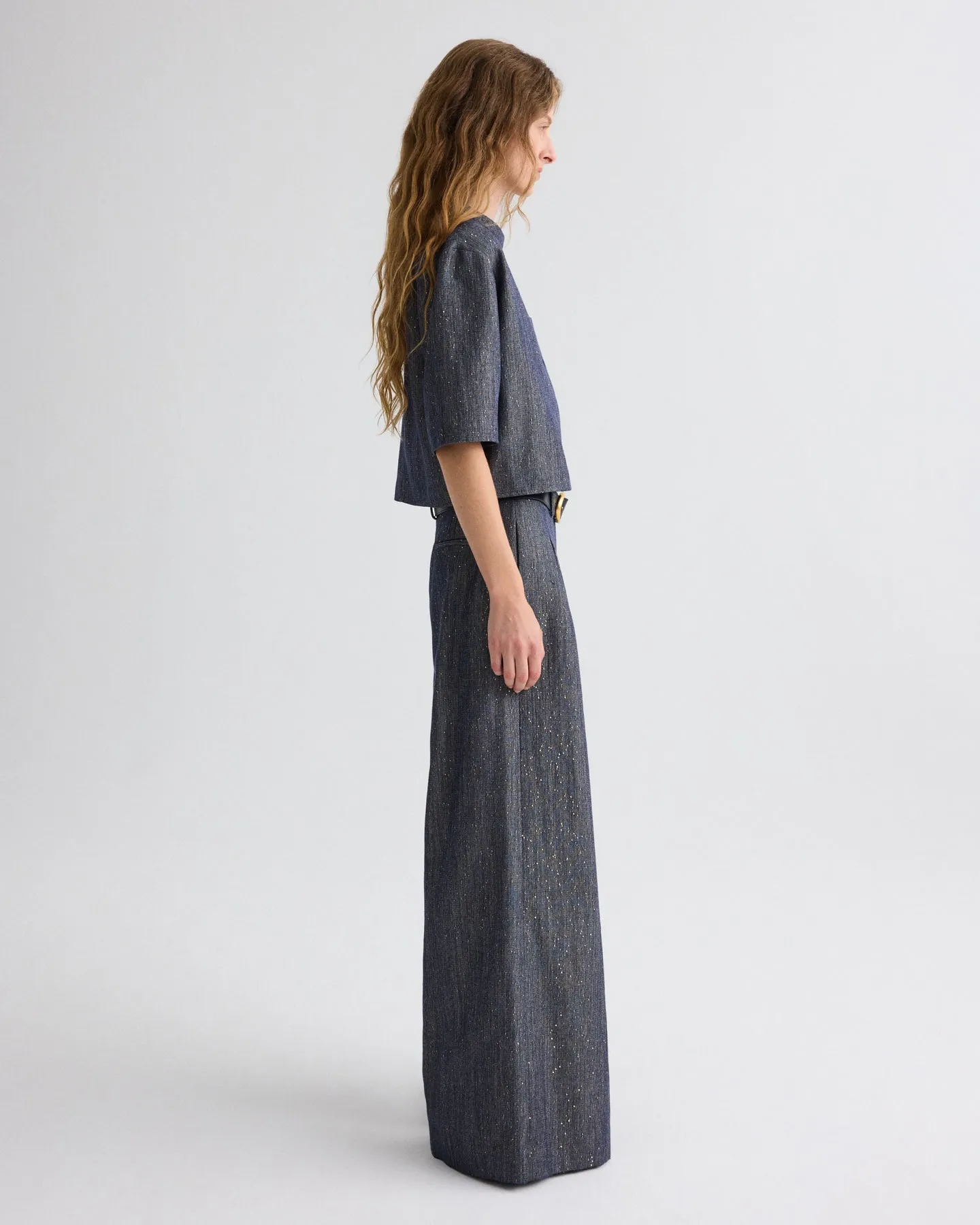 Avery Pant in Sequined Denim sold by TWP CLOTHING product image thumbnail 3