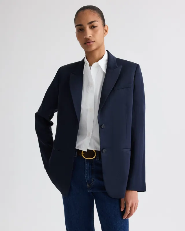 Sweetpea Blazer in Coated Viscose Linen sold by TWP CLOTHING