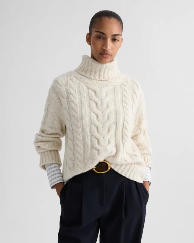 Traveling T Neck Sweater in Italian Cashmere sold by TWP CLOTHING