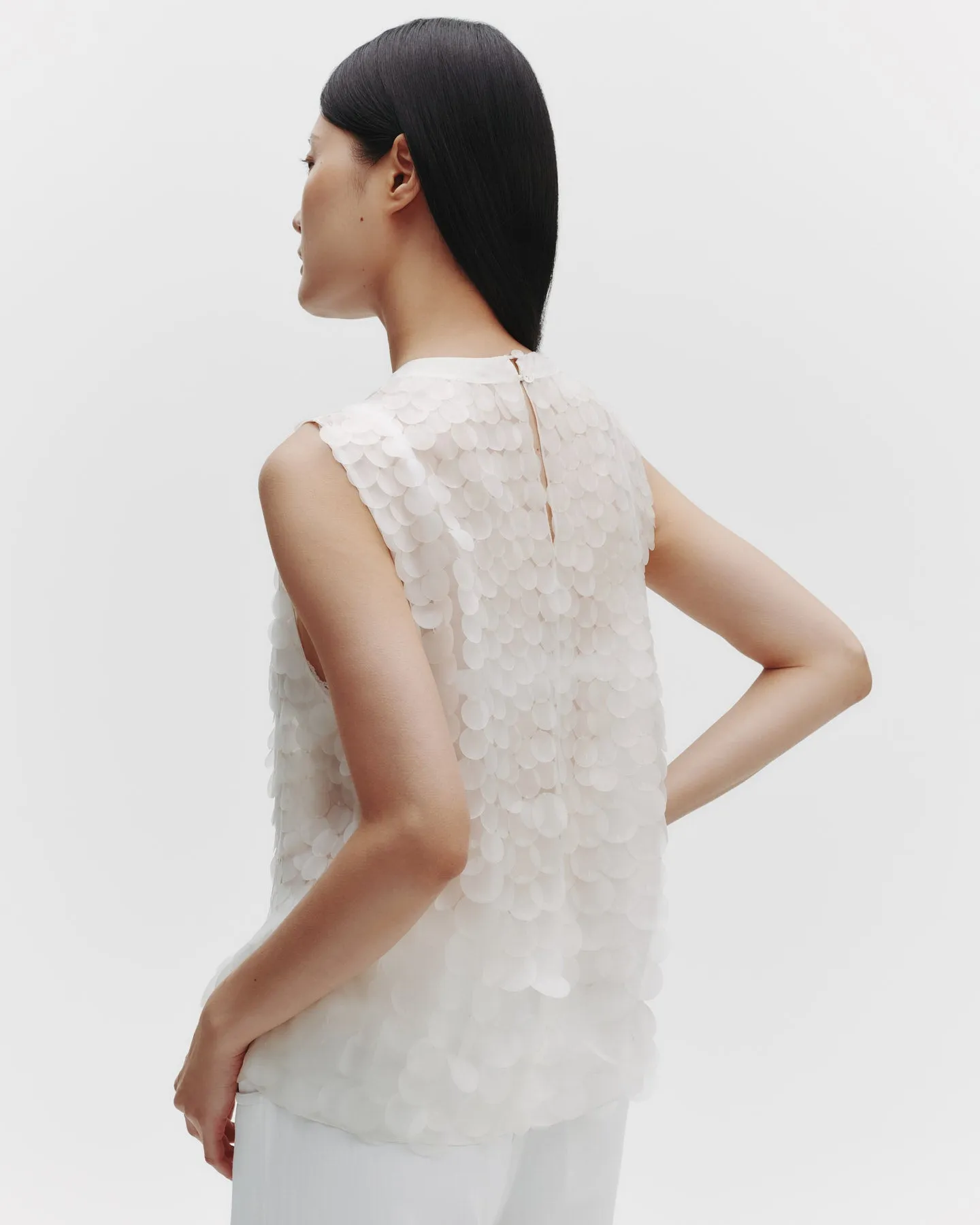 Shell Top in Silk Organza with PVC Paillettes sold by TWP CLOTHING product image thumbnail 3