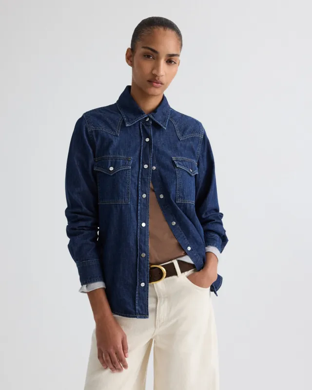 Cowboy Take Me Away Shirt in Denim Shirting sold by TWP CLOTHING