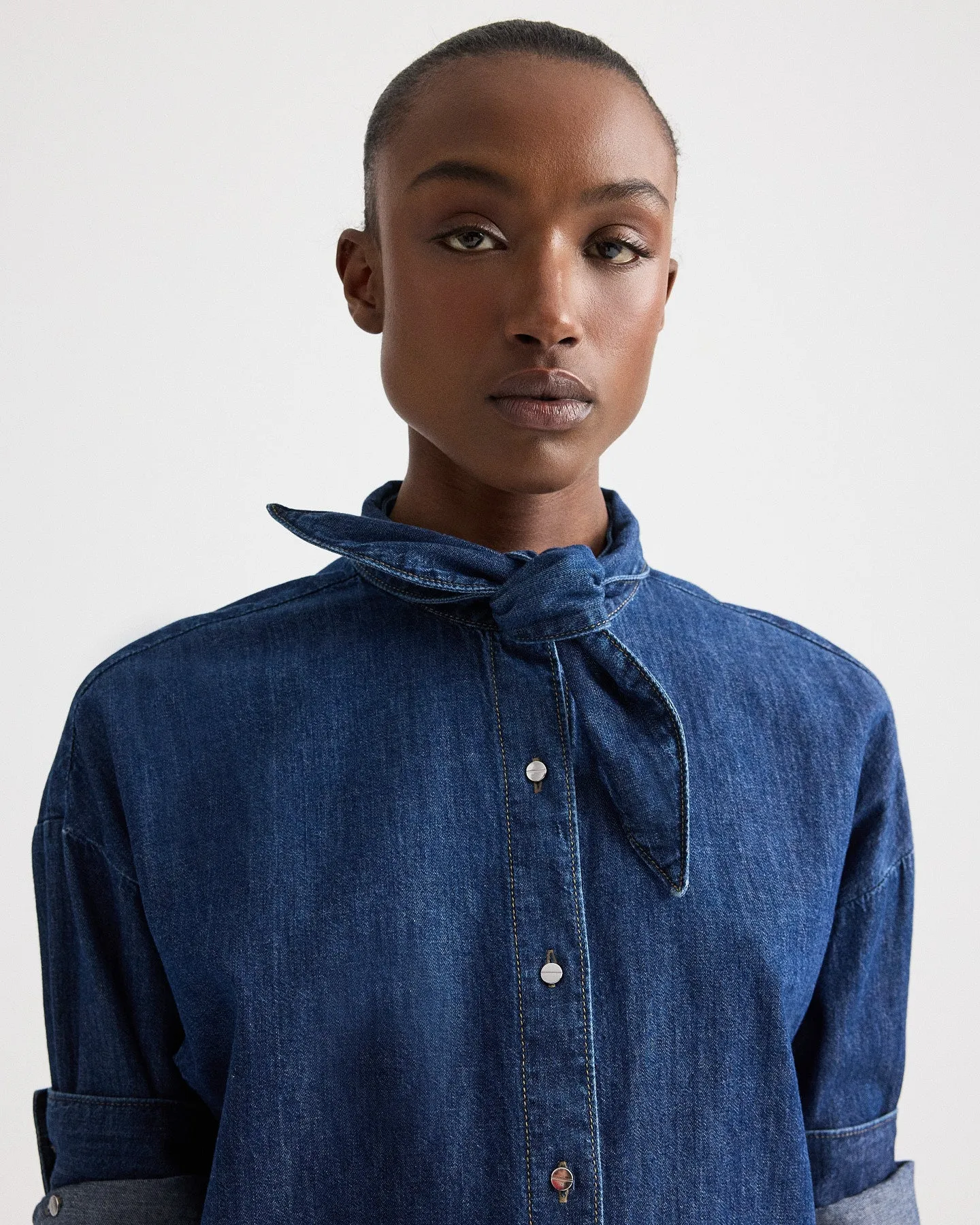 Tie One On Shirt in Denim Shirting sold by TWP CLOTHING product image thumbnail 3