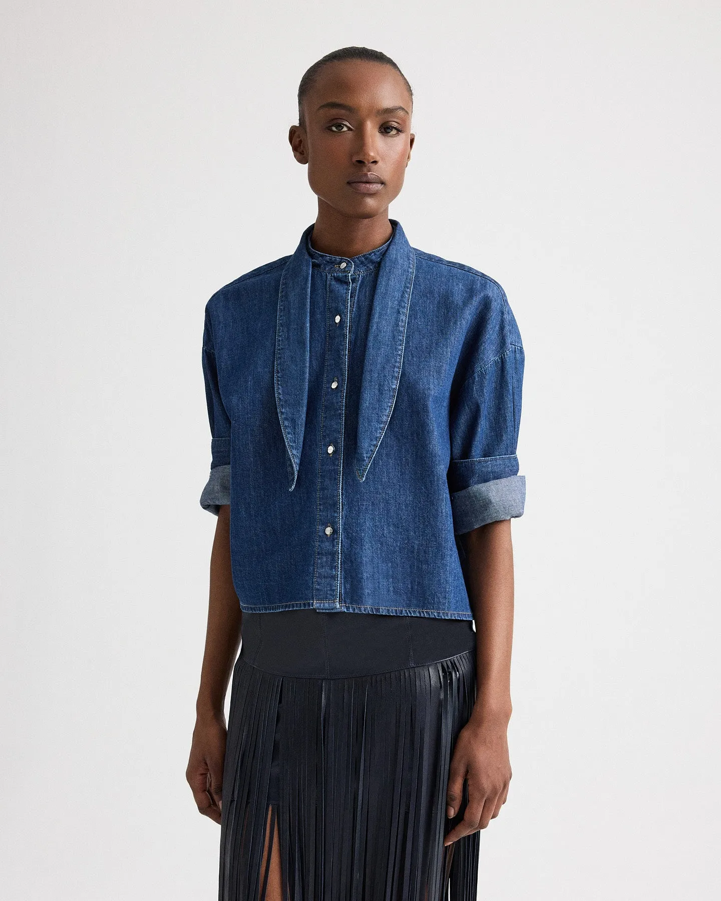 Tie One On Shirt in Denim Shirting sold by TWP CLOTHING product image thumbnail 2
