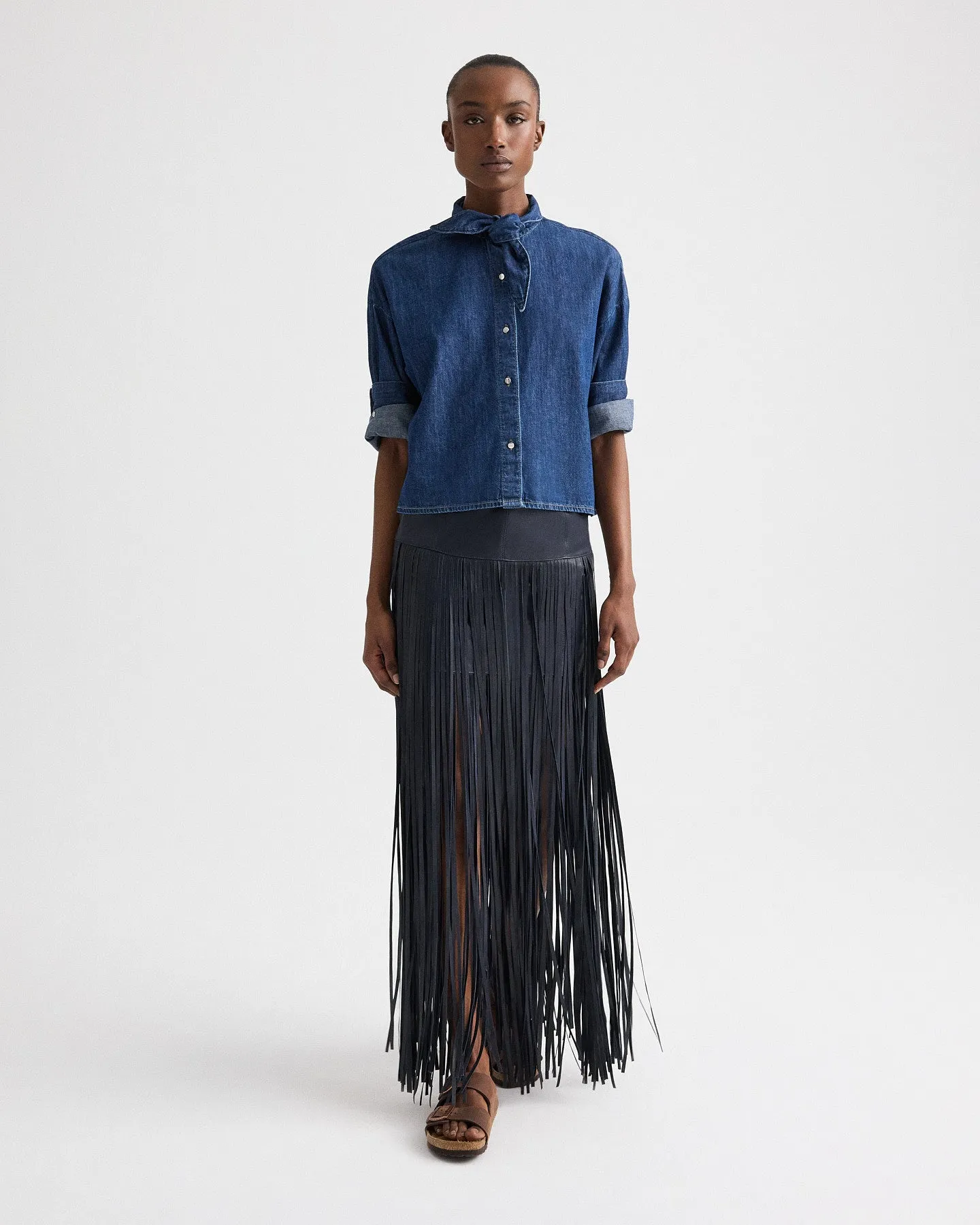 Tie One On Shirt in Denim Shirting sold by TWP CLOTHING