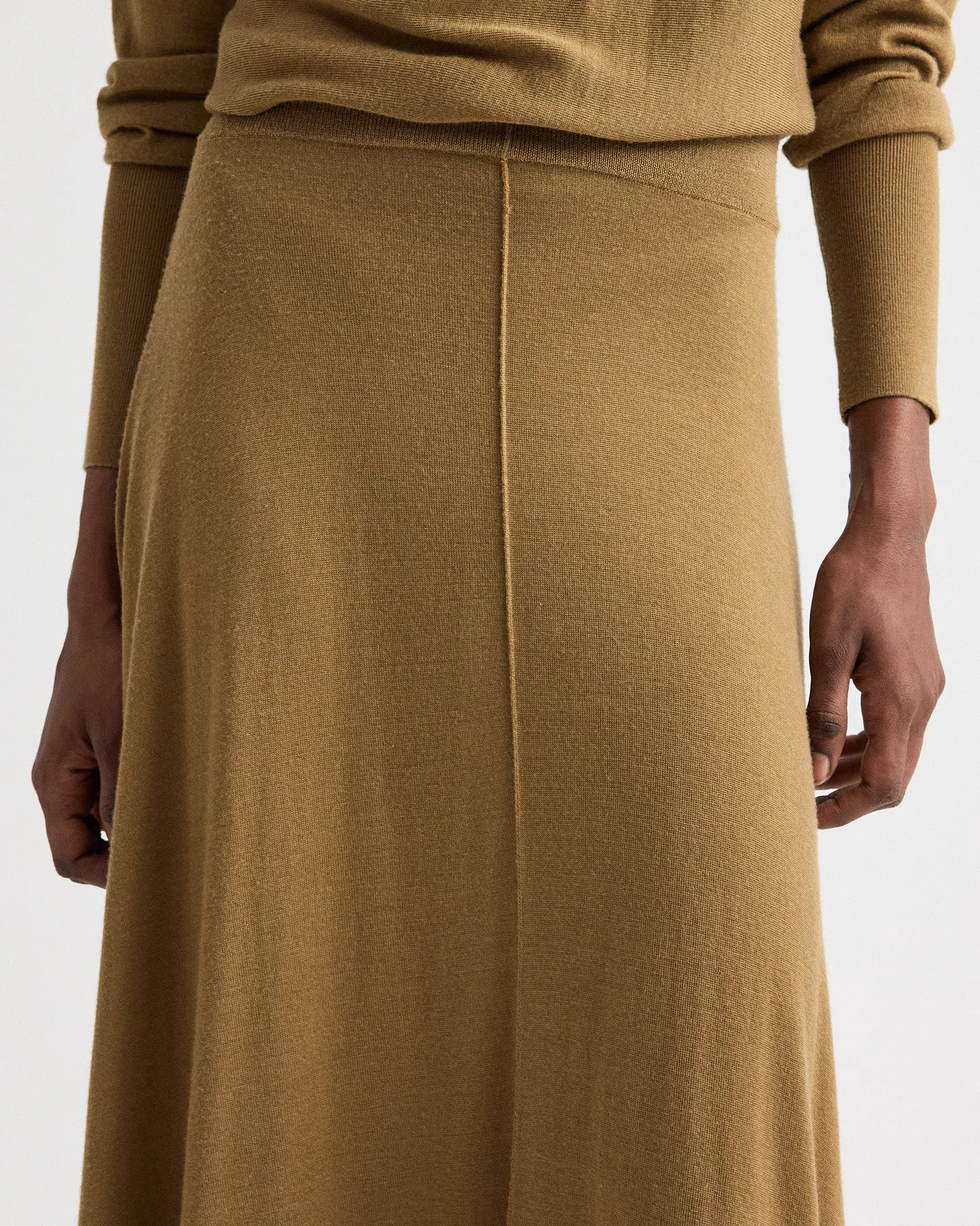 Handkerchief Hem Skirt with Wide Waistband in Fine Wool Silk sold by TWP CLOTHING product image thumbnail 4