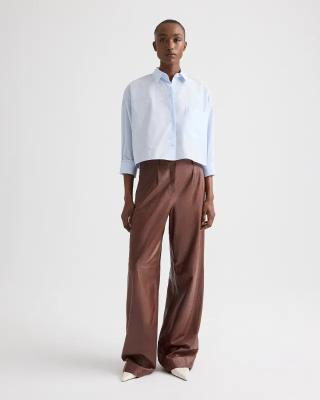 Leather Hudson St Pant in Paper Suede sold by TWP CLOTHING