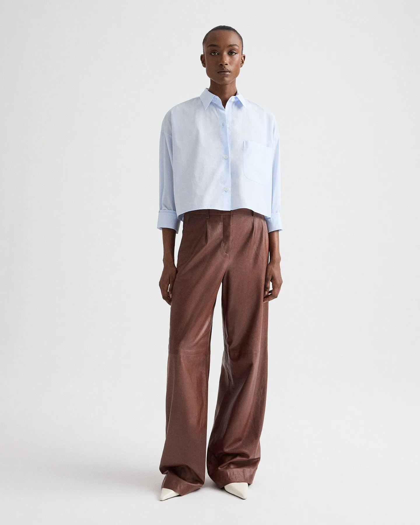 Leather Hudson St Pant in Paper Leather sold by TWP CLOTHING