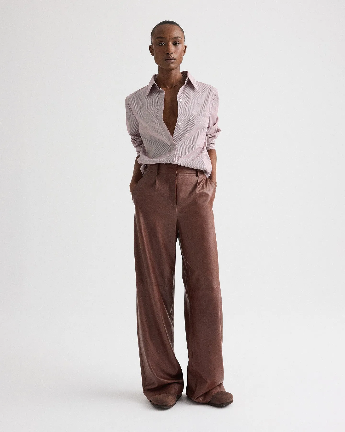 Leather Hudson St Pant in Paper Leather sold by TWP CLOTHING product image thumbnail 4
