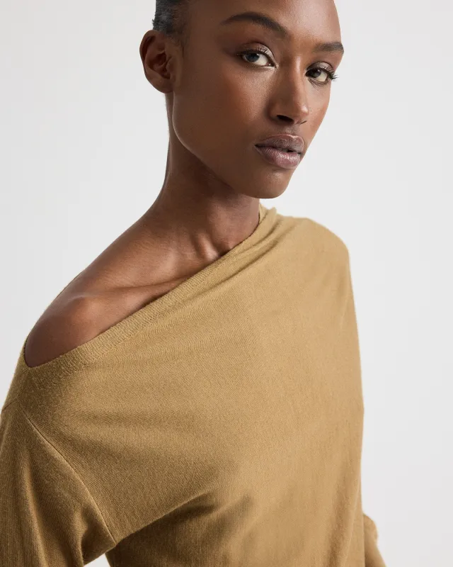 Cold Shoulder Sweater in Fine Wool Silk made by TWP CLOTHING