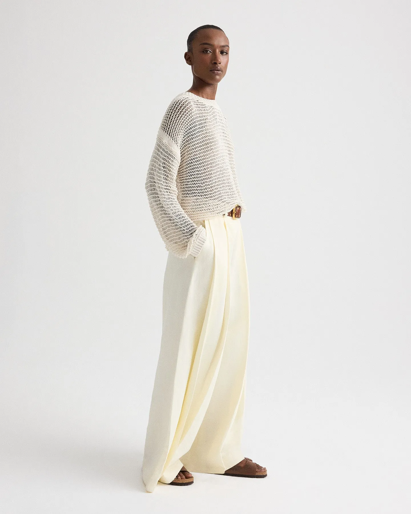 Crosby St. Pant in Cotton Linen Suiting sold by TWP CLOTHING