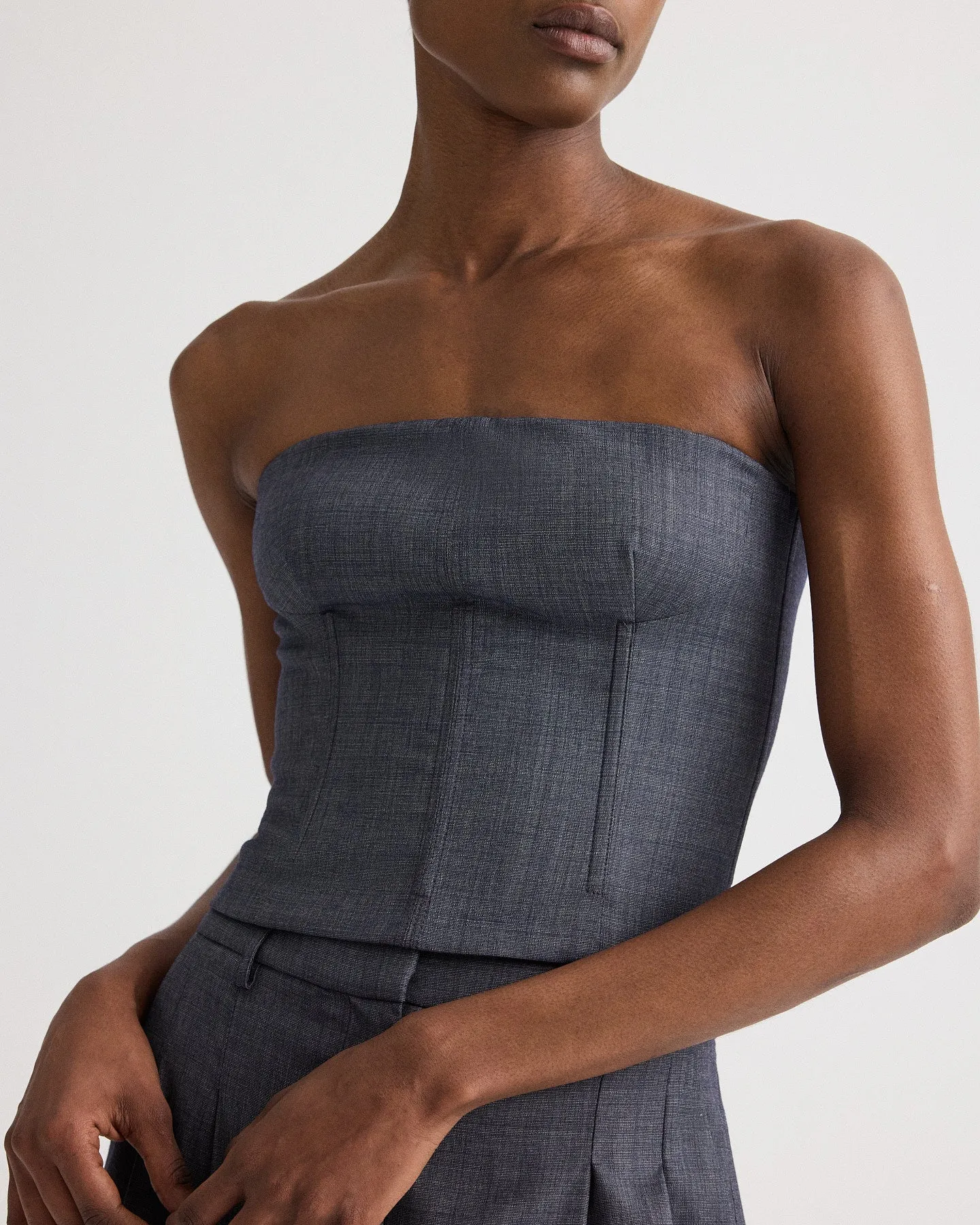 Jillian Bustier in Lightweight Viscose Wool sold by TWP CLOTHING
