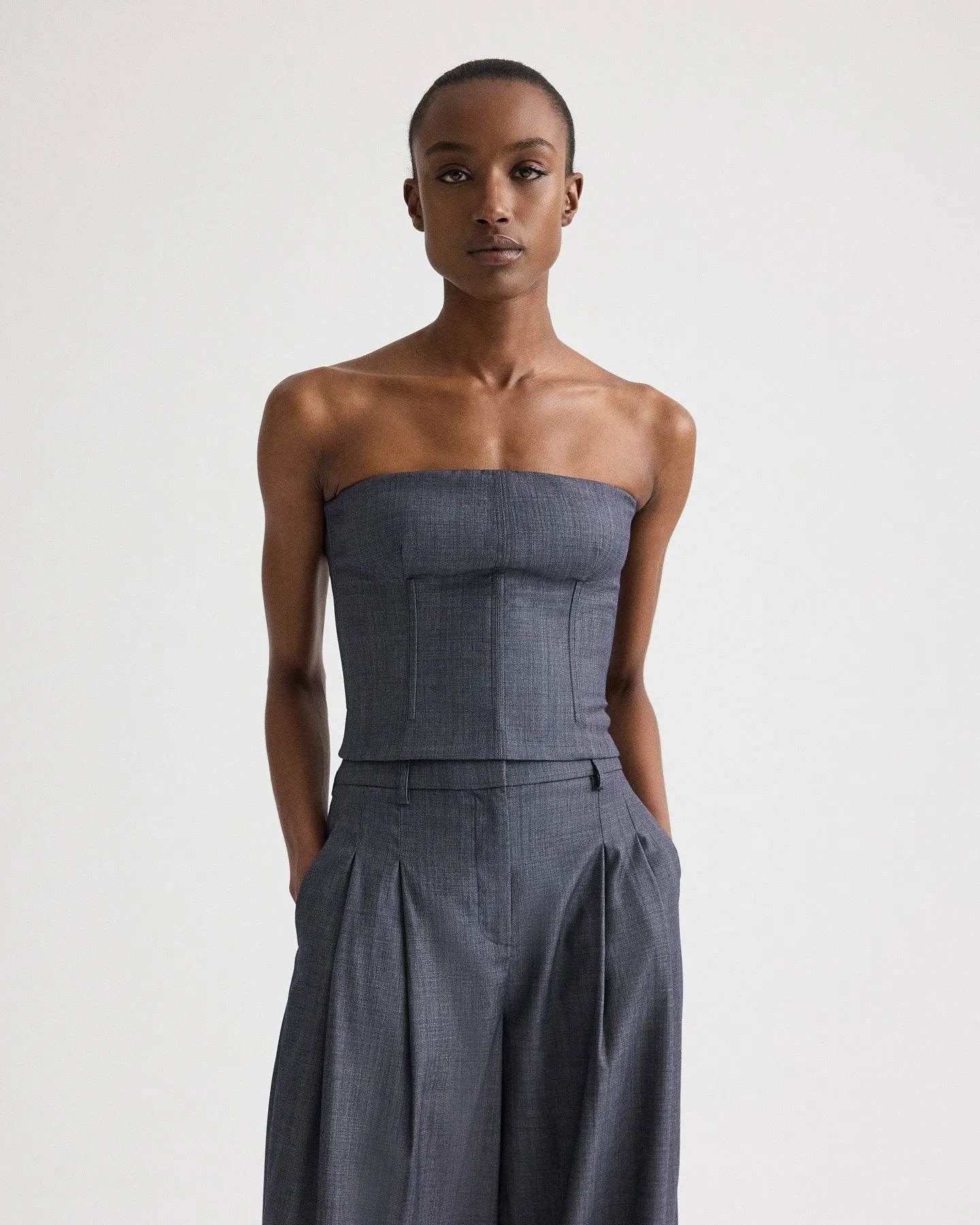 Jillian Bustier in Lightweight Viscose Wool sold by TWP CLOTHING product image thumbnail 2