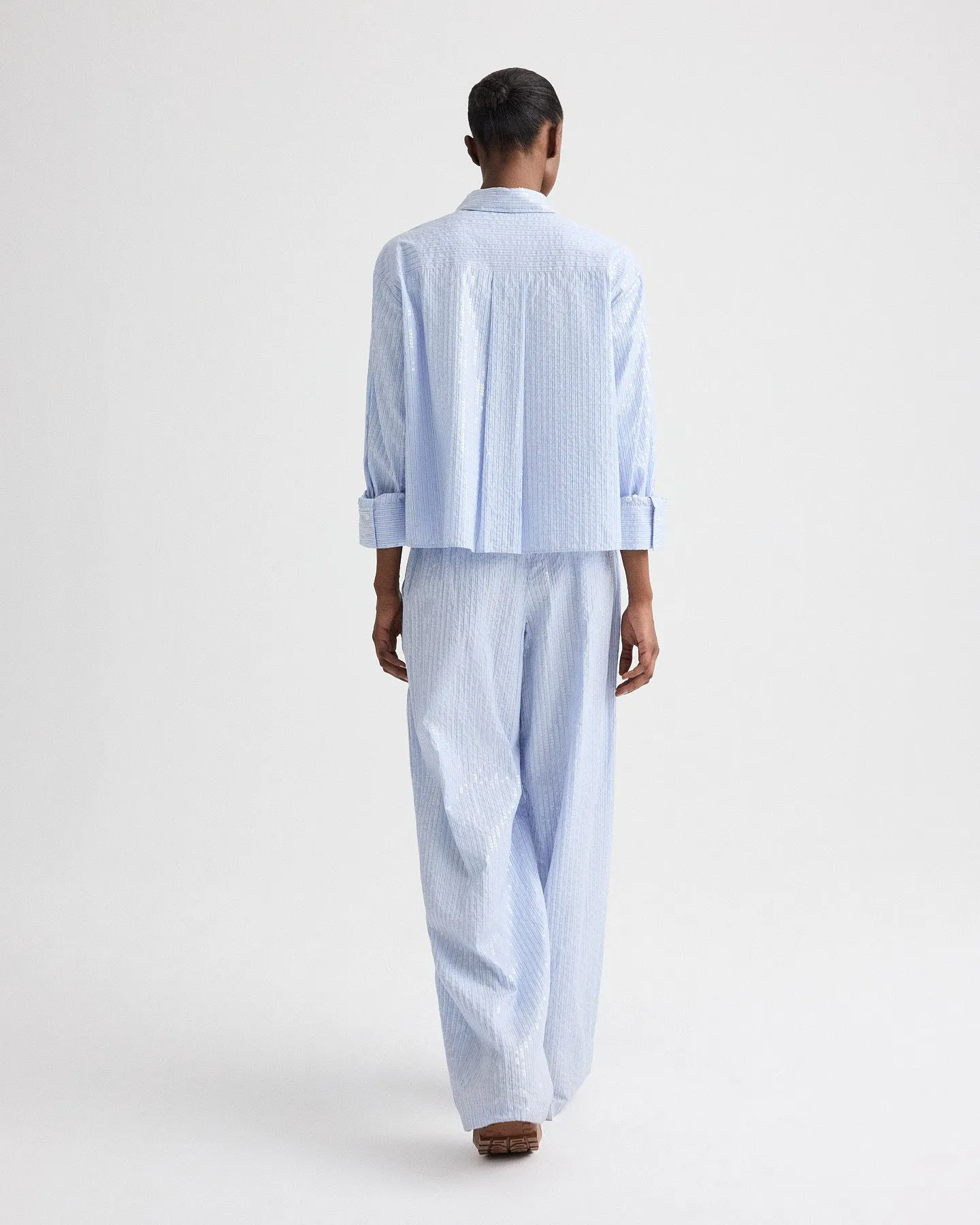 J.D. Shirt in Micro Triple Stripe sold by TWP CLOTHING product image thumbnail 5