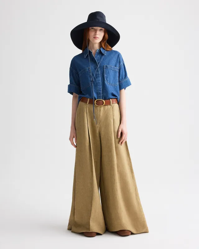 Crosby St Pant in Plain Weave Linen made by TWP CLOTHING