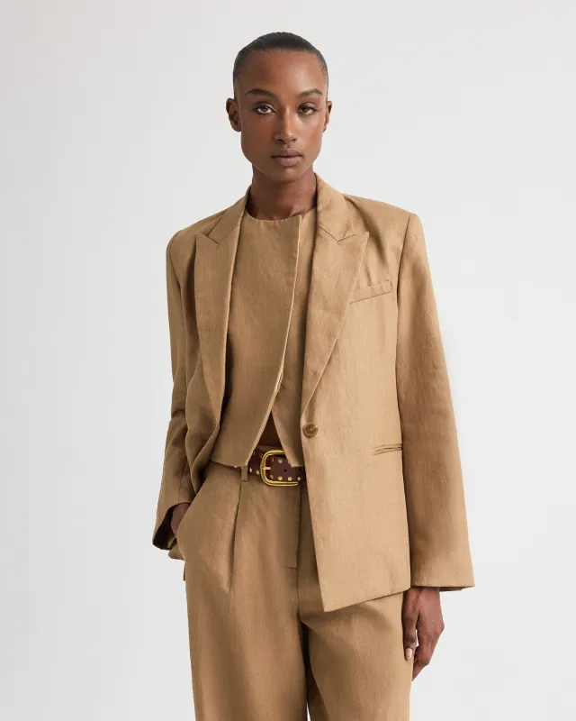 Boy Blazer in Chintzed Linen made by TWP CLOTHING