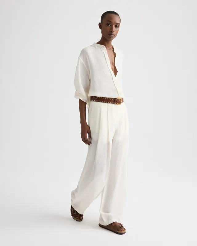 Carries Trouser in Silk Linen Gauze made by TWP CLOTHING