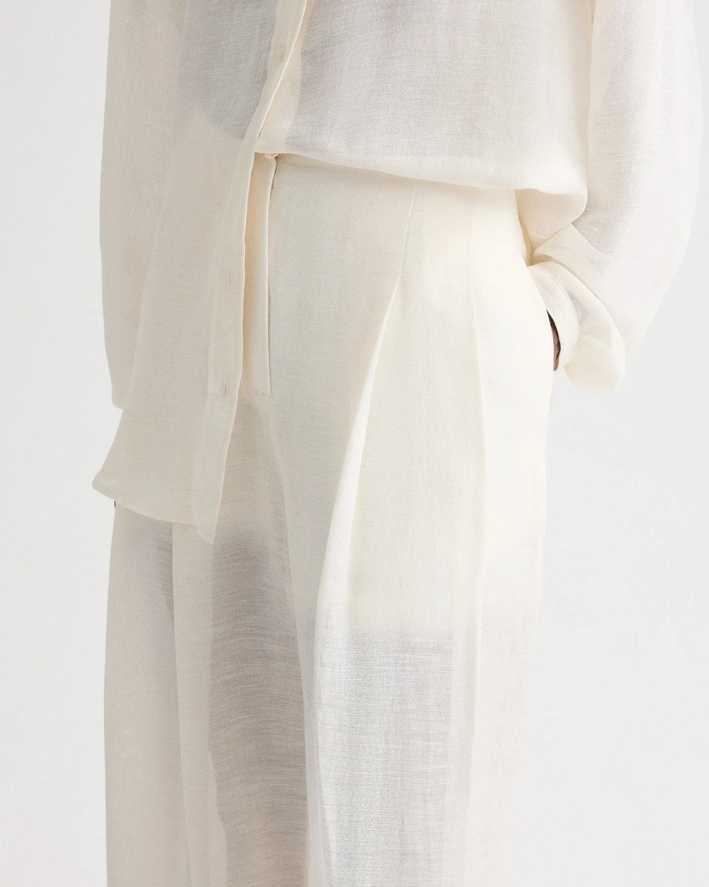 Carries Trouser in Silk Linen Gauze sold by TWP CLOTHING product image thumbnail 4