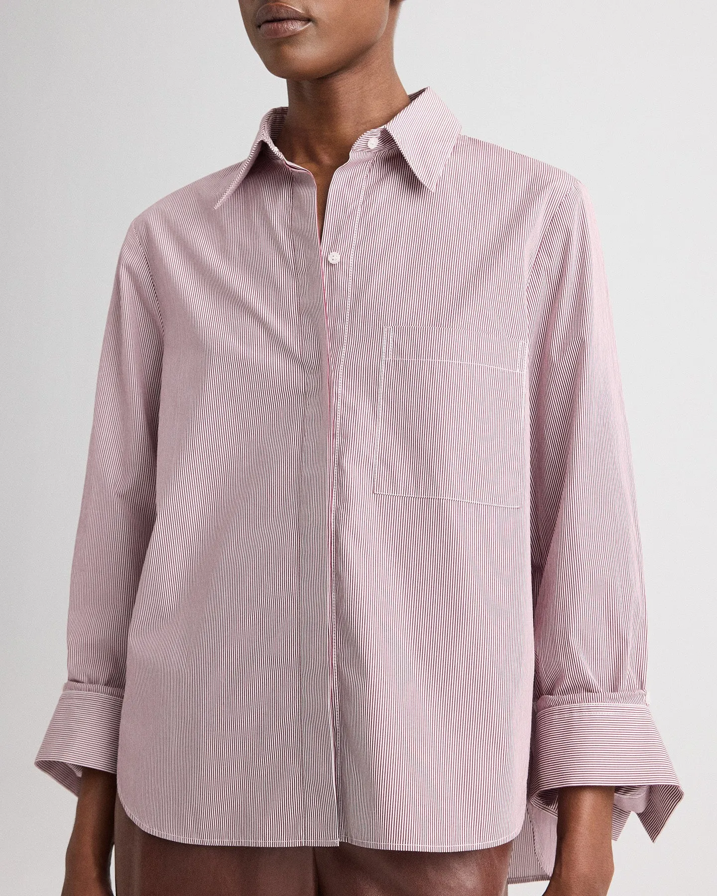 Boyfriend Shirt in Superfine Mini Stripe sold by TWP CLOTHING product image thumbnail 2