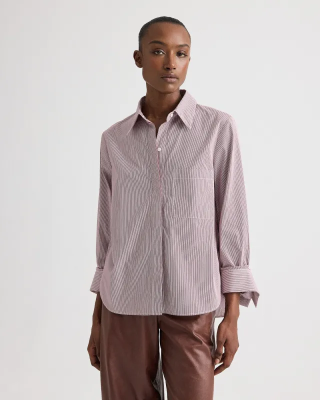 Boyfriend Shirt in Superfine Mini Stripe made by TWP CLOTHING